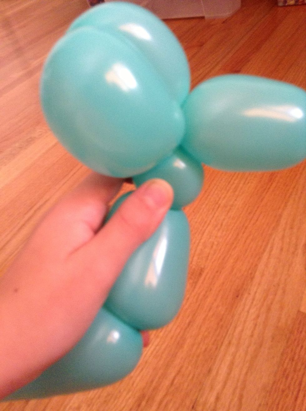 Make a two-three inch bubble, this is a leg