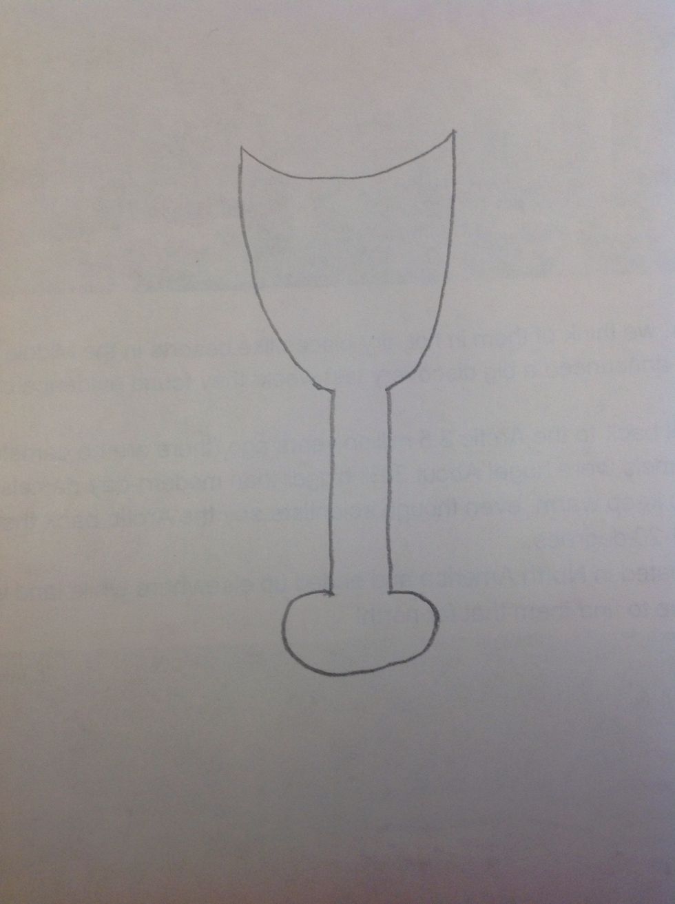 Make a type of u shape as showed in the picture above. Know you have completed making the Wine Glass!!!
