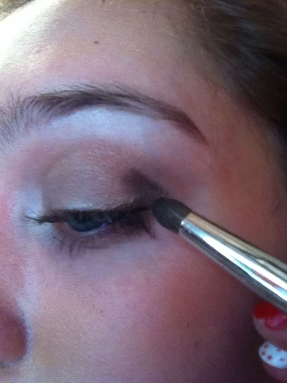 Make a v shape with the brown shadow. I know it looks silly but we will blend it in no worries.