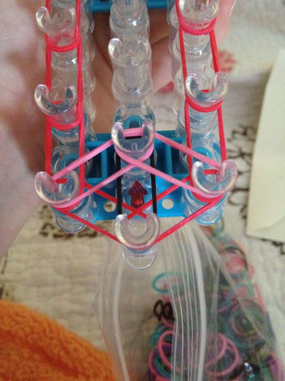 Make an arrow and do the exact same all the way up