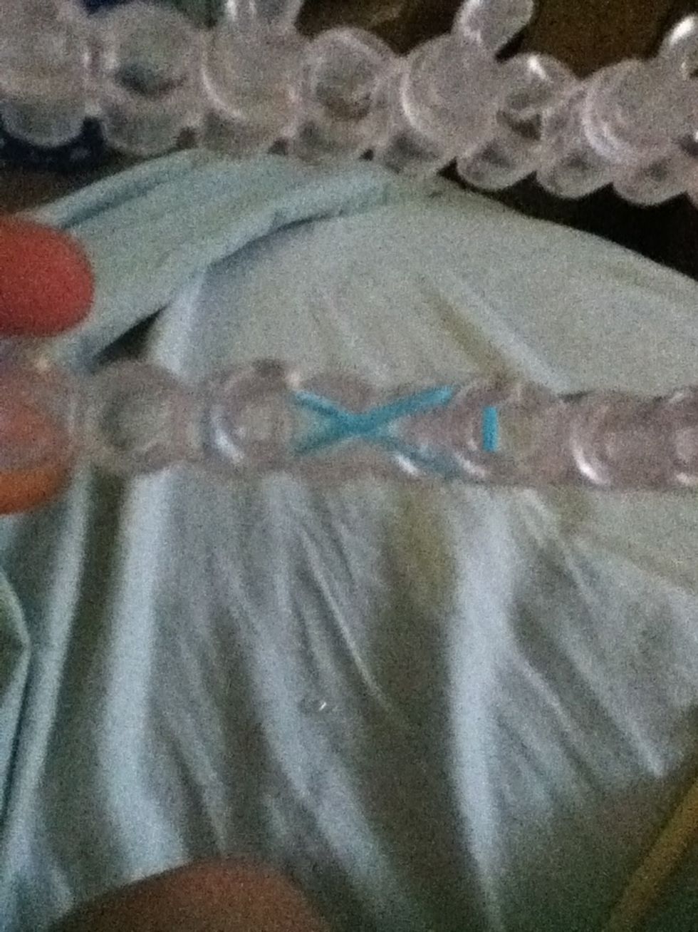 Make an X with the first band