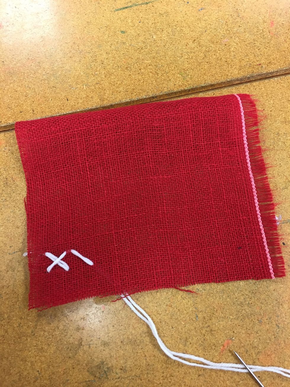 Make another diagonal stitch.