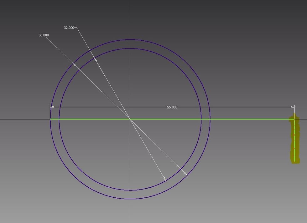 Make another line going vertically that is exactly 90 degrees of the last line. The length does not matter