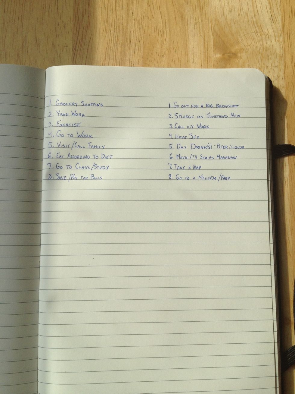 Make another list of things you wish you could spend your day doing.