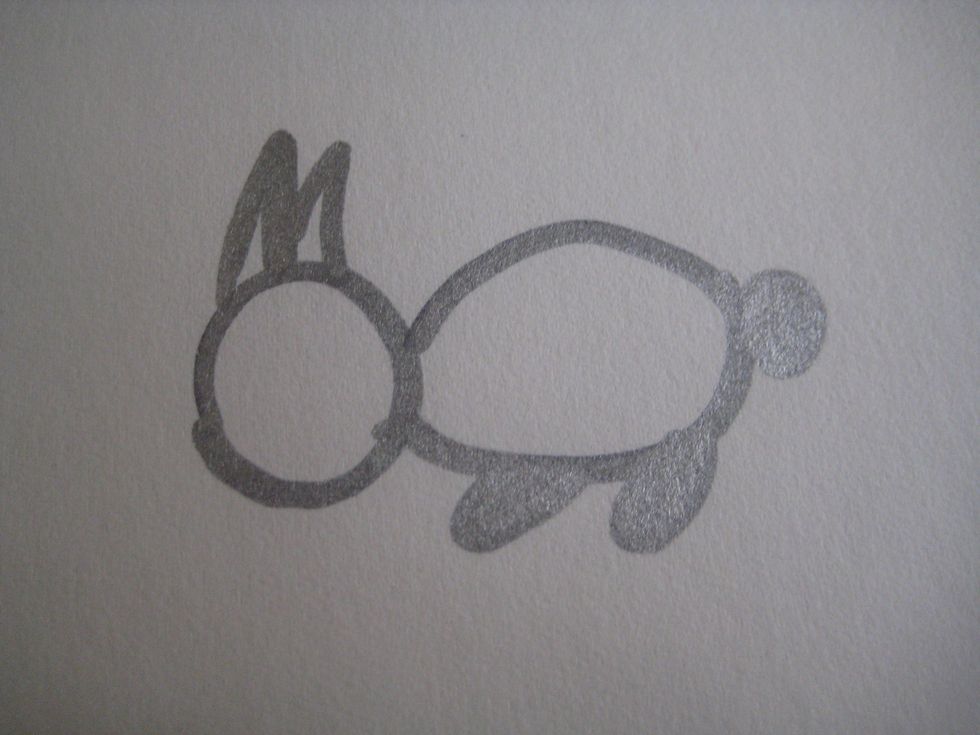 Make another slanted triangle for the right ear.