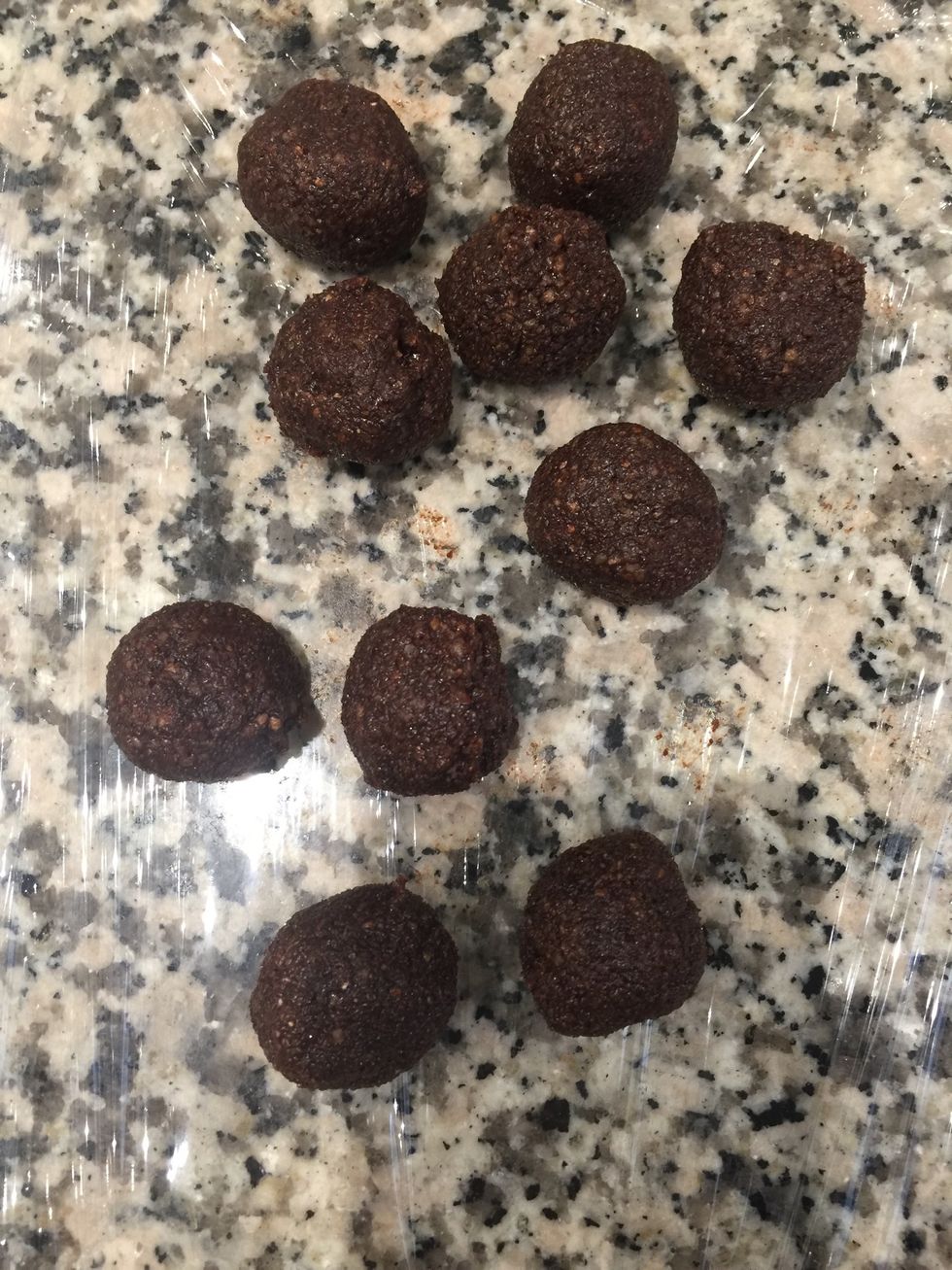 Make balls and spread them by hand or in a ring with a pusher if available.