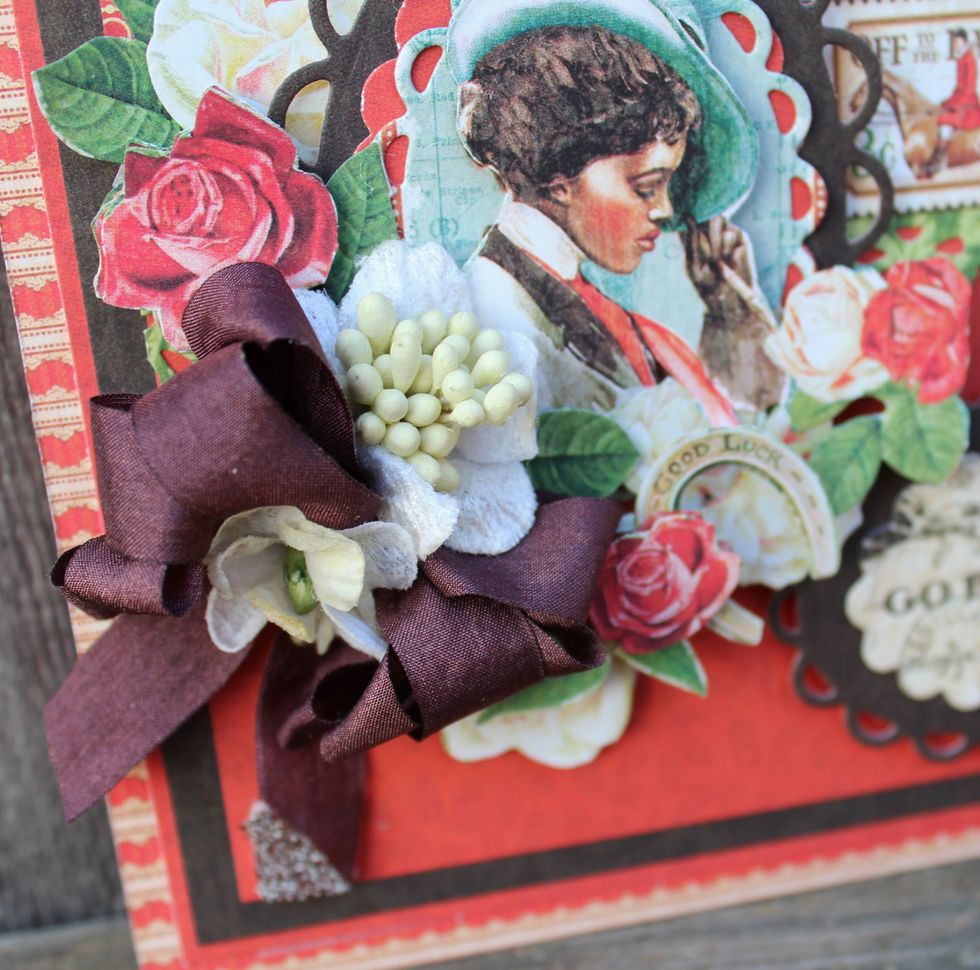 Make bow; add to front of card with DODZ along with Botanica Minis.