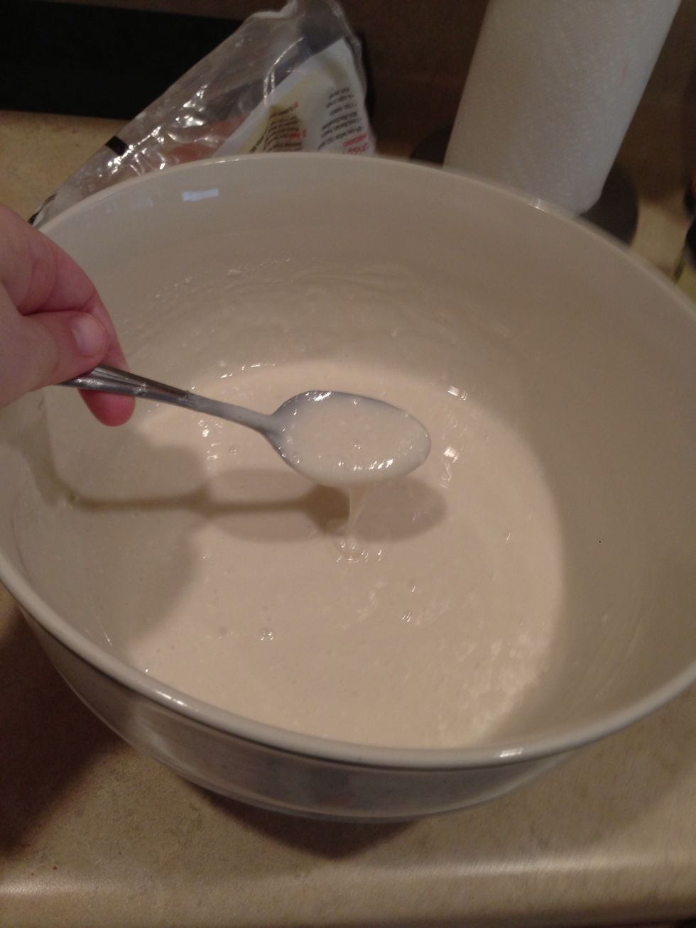 Make cake batter according to directions.