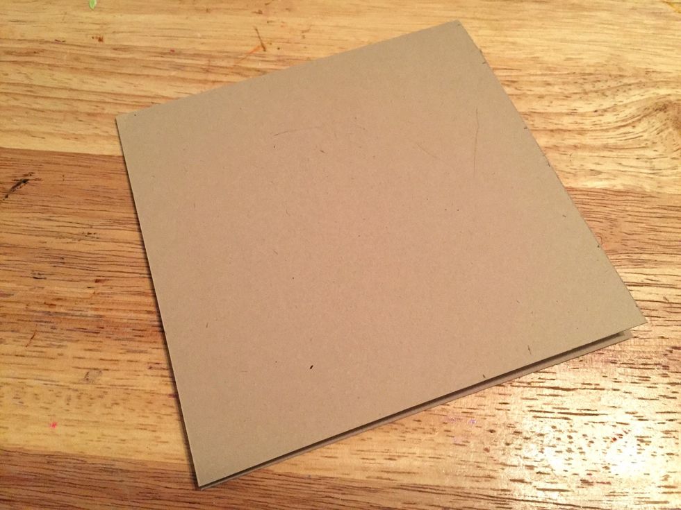make card base by folding a 5 X 10 piece of kraft cardstock in half.