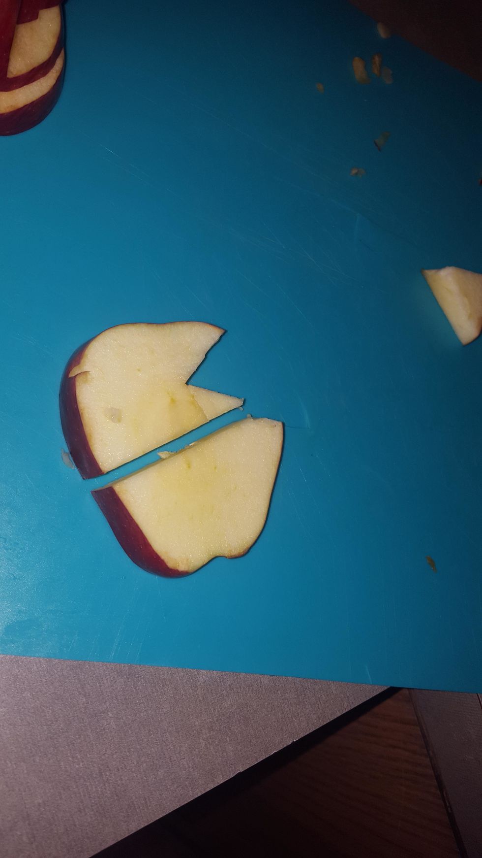 Make cuts on other half like this