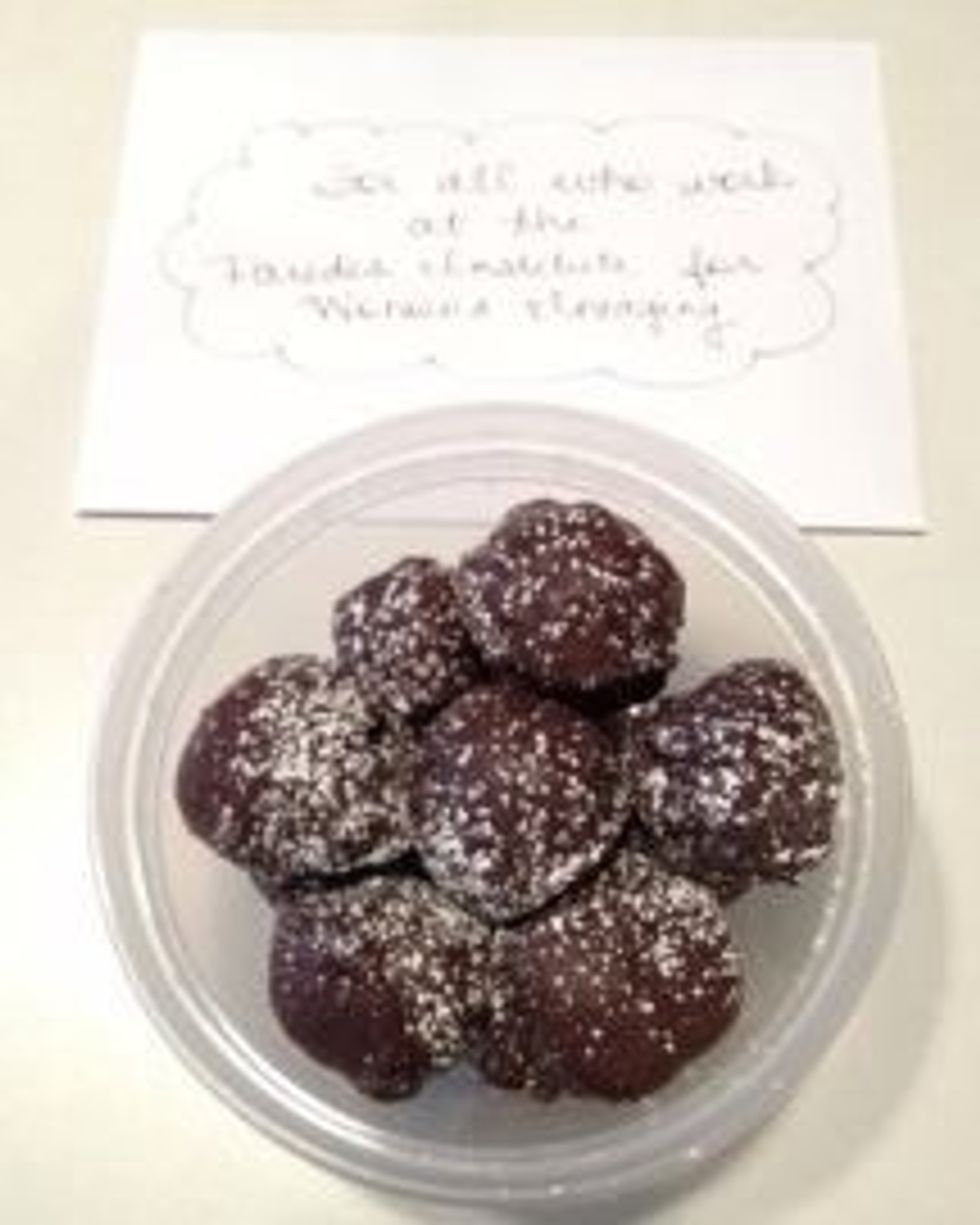 Make homemade truffles for doctors and nurses that cared for you when you were sick. Don't know how to make truffles? Look through my Snapguides! I posted the recipe just for you! :-)