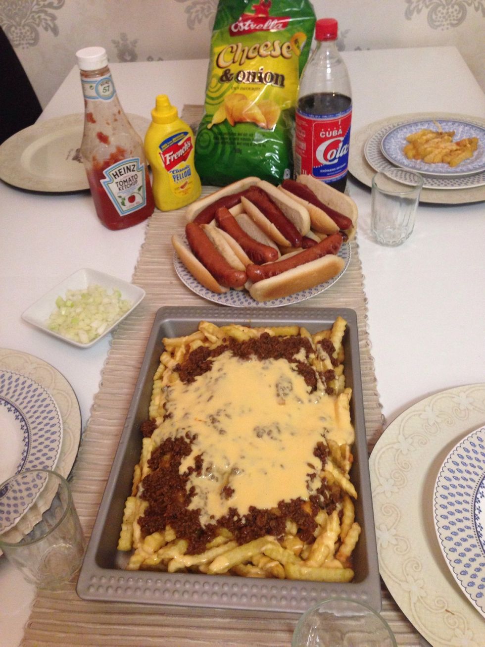 Make hotdogs and your choice if sides