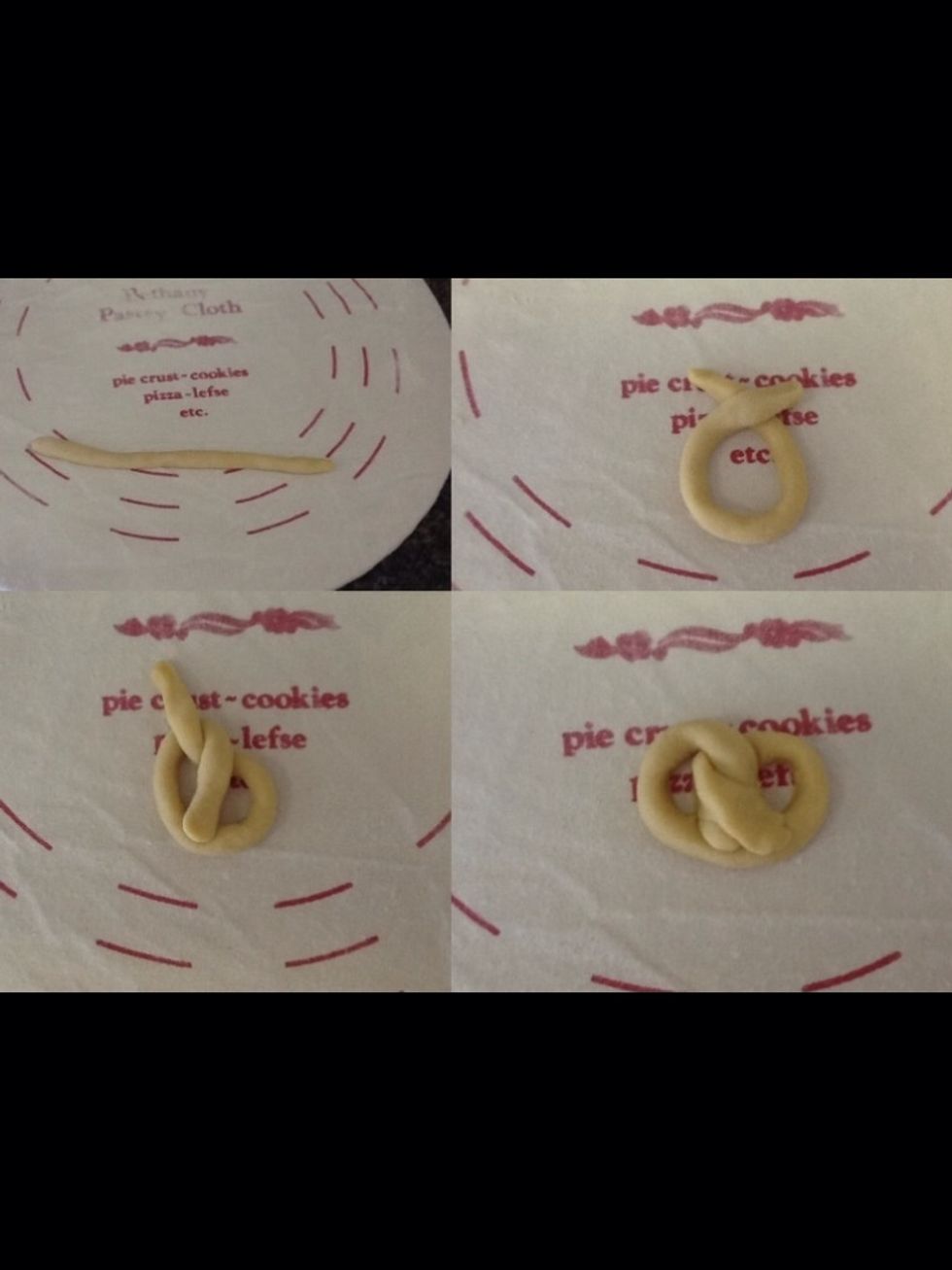 Make into a pretzel shape.