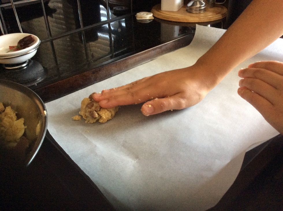 Make it into a ball and squash it down