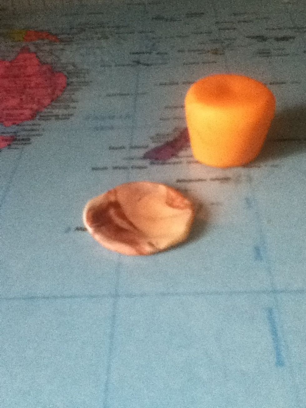 Make it into a disk so it's just bigger that the top of the orange