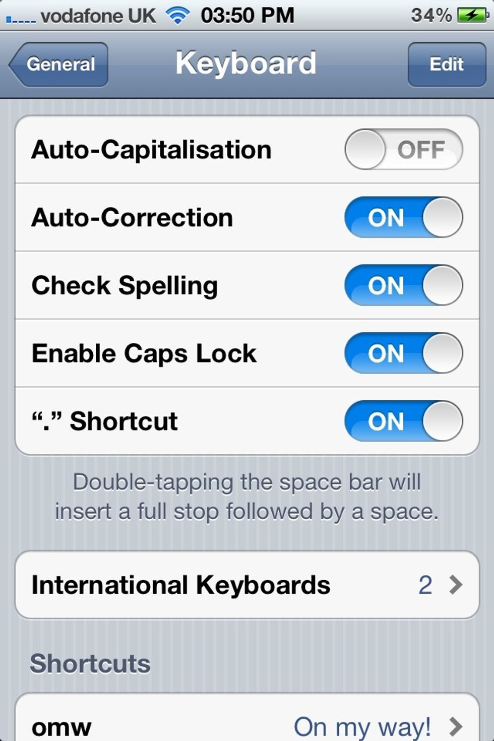 Make it off 'Auto-Capitalisation' (If you don't want it) (And you don't want your sentences to be on capital letter automatically)
