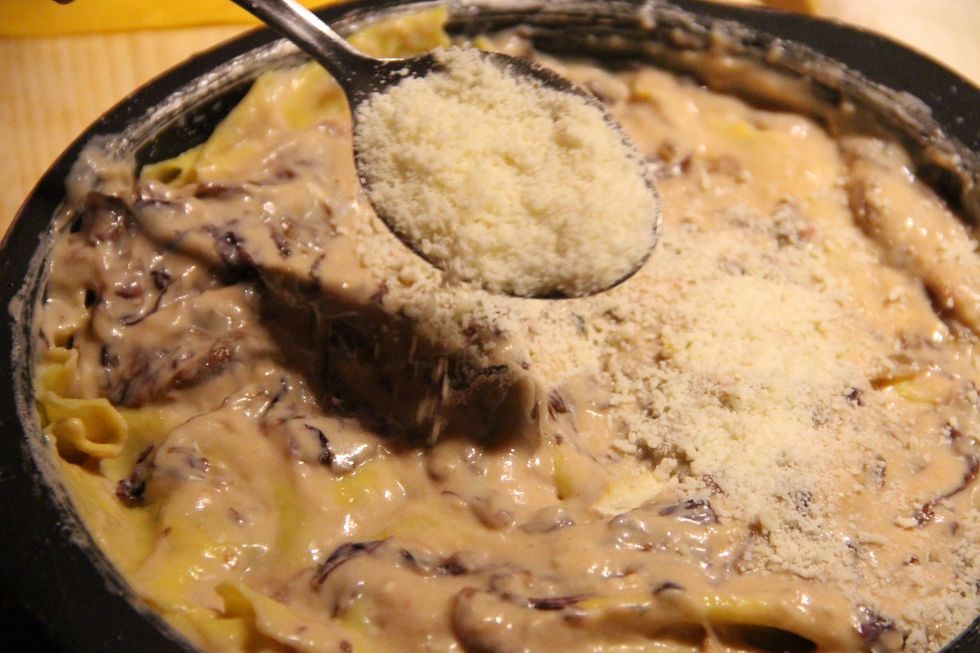 Make last layer of parmesan cheese