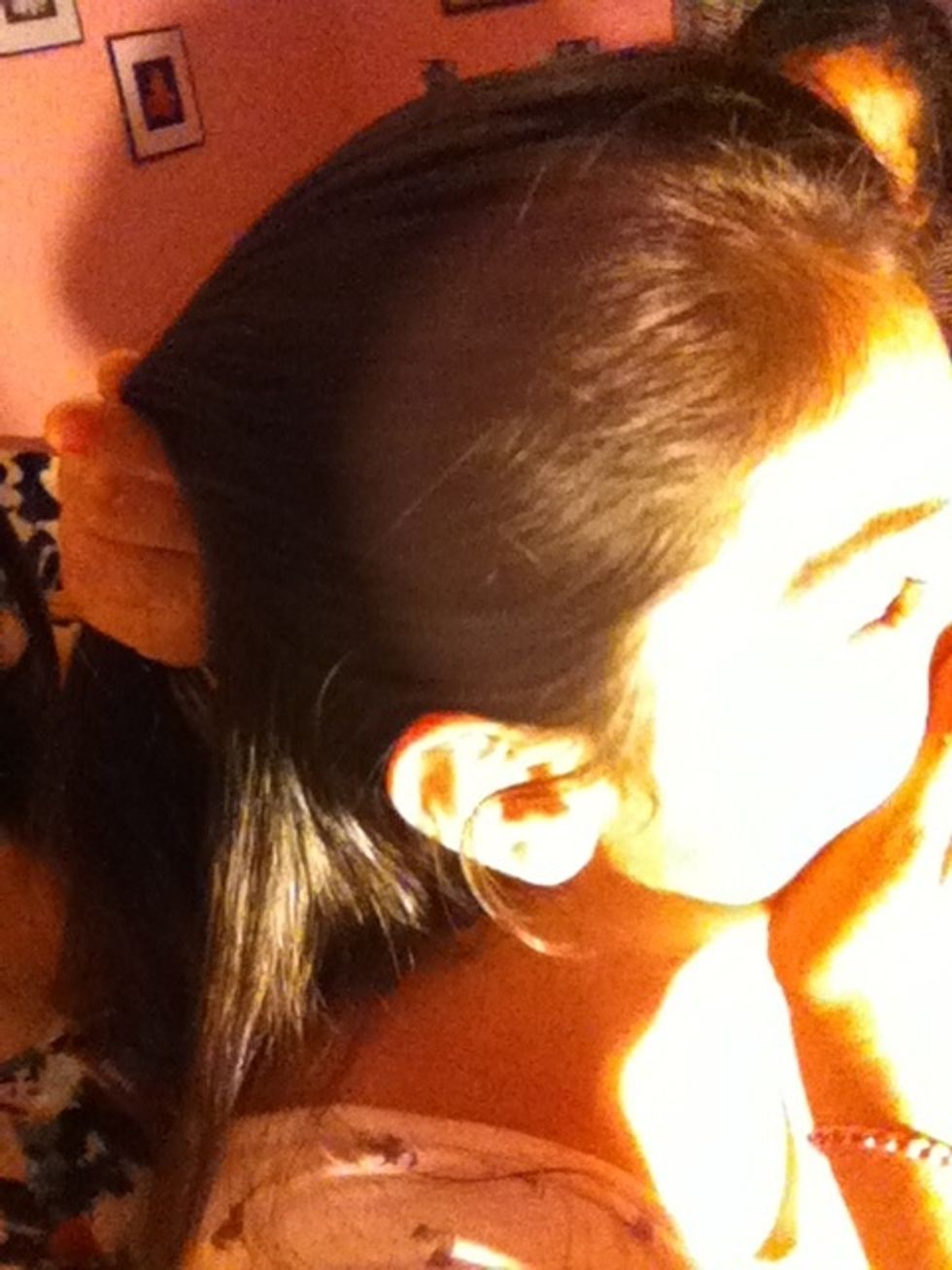 Make like a half pony tail when doing this so you can get better result