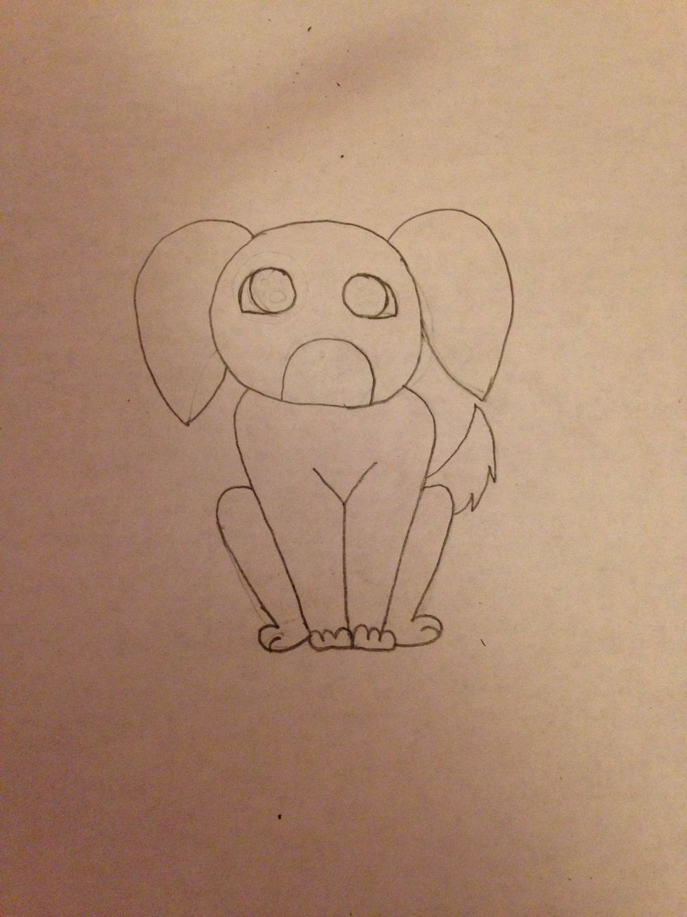 Make little sides to the circles so they look more like eyes