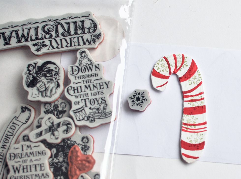 Make painting with stamps