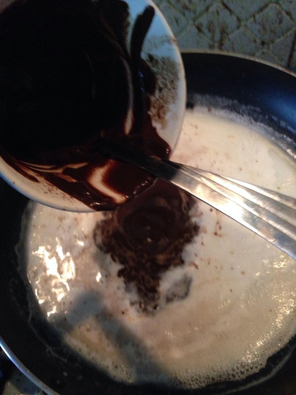 make paste of coco powder with water or milk and add it to milk in pan