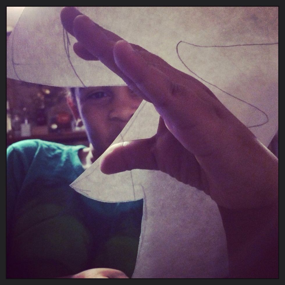 Make patterns for each part. Your hand should be able to move the puppet's mouth. Make sure that it fits.