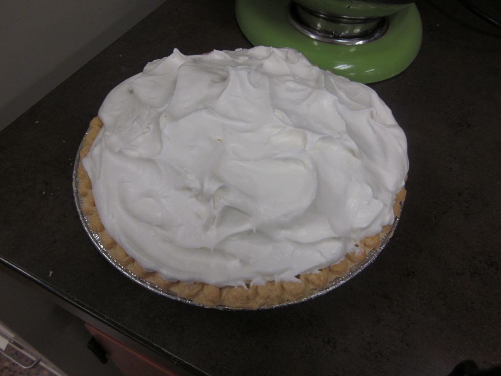 make peaks on the whipped cream top with toasted coconut