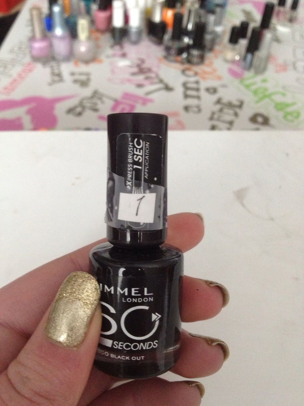 Make small numbers and tape them on the nailpolish