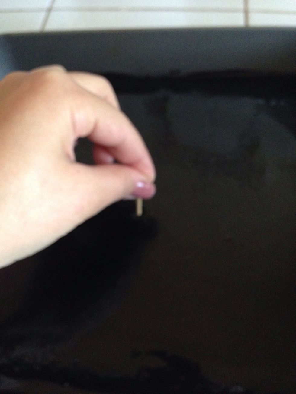 Make some holes to let the mixture get in