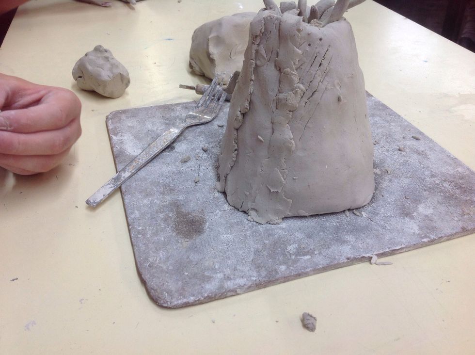 Make some little lava streams with some clay