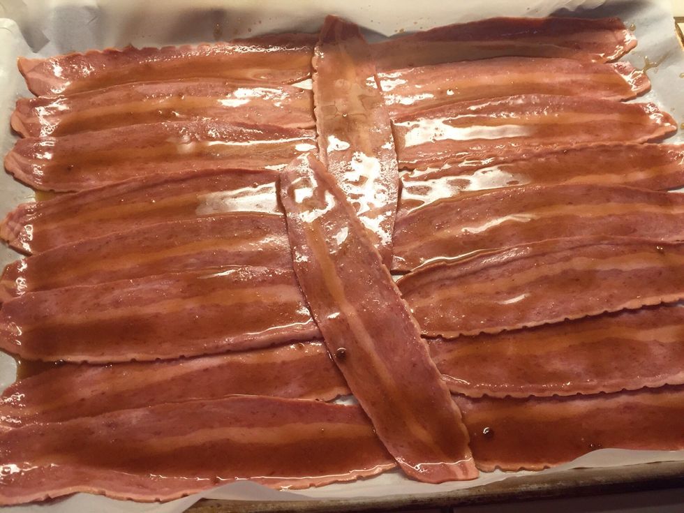 Make sure all bacon is well coated.