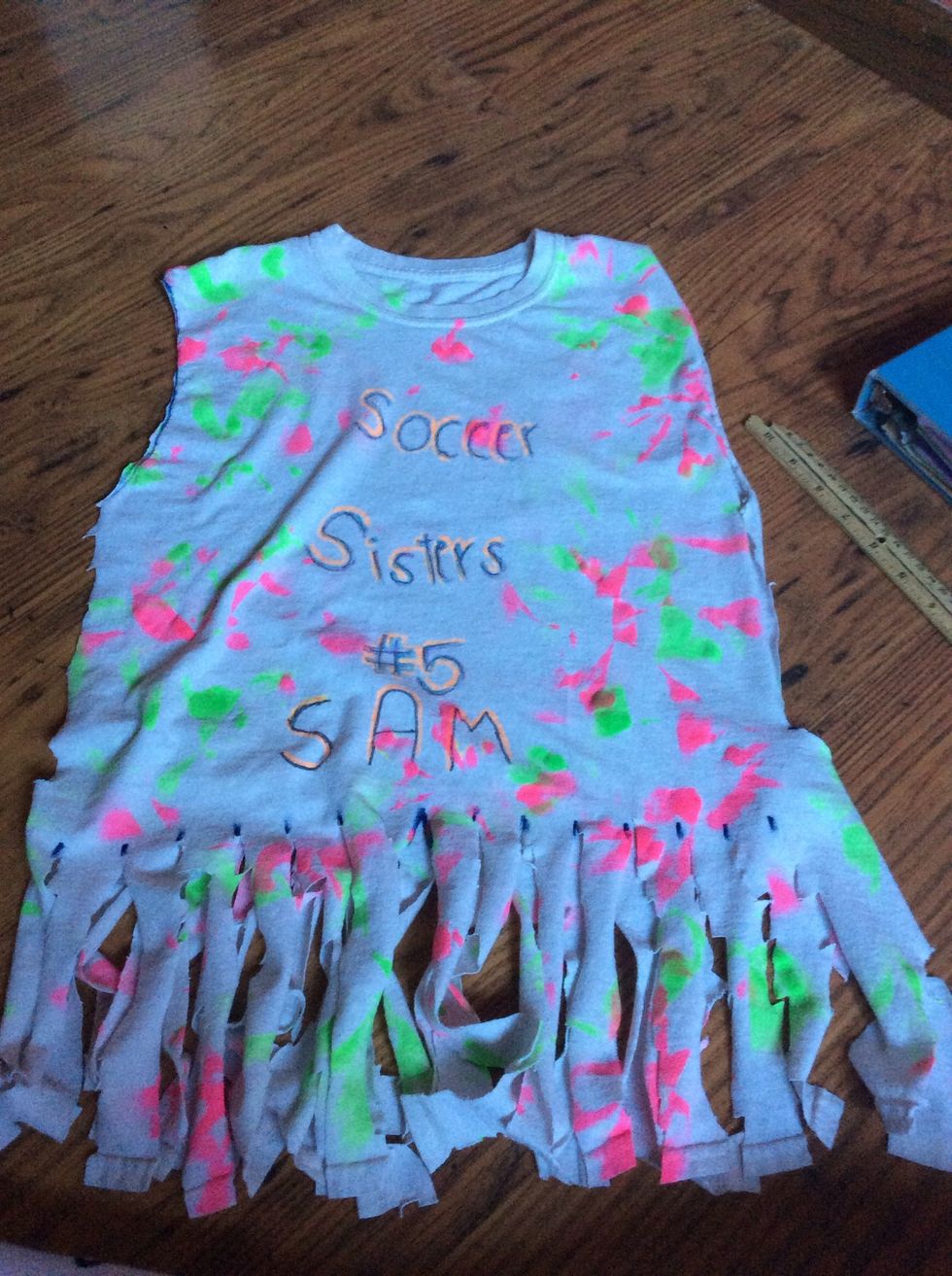 Make sure all fringe is even on all sides