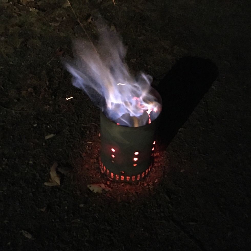 Make sure all the coals are ignited