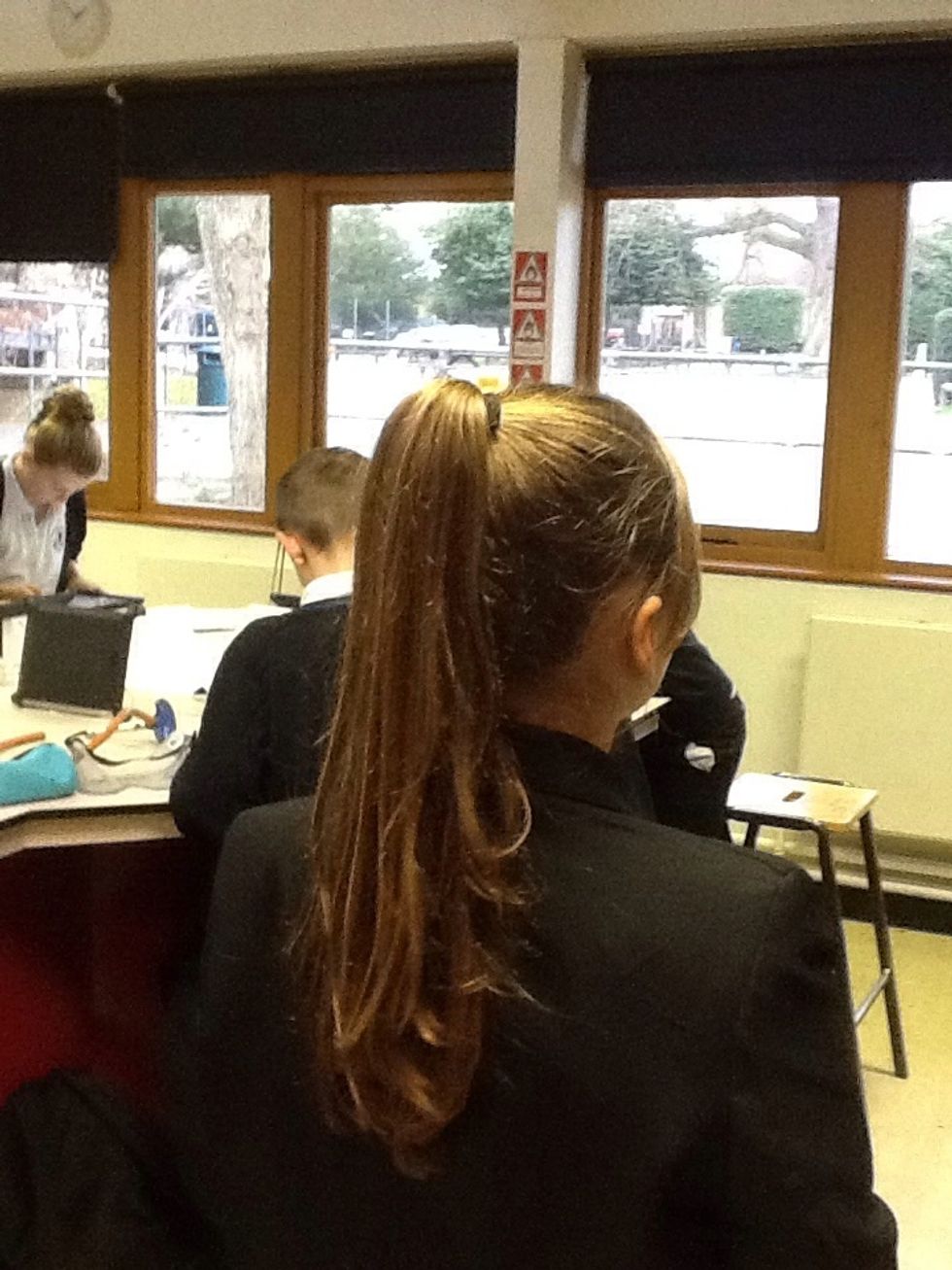 Make sure hair is tied up.