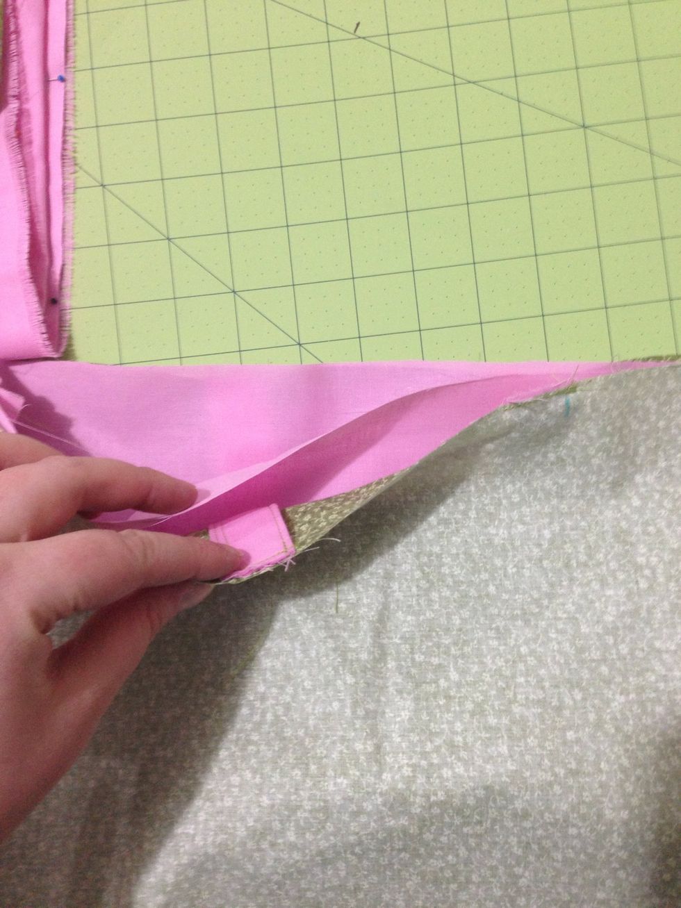 Make sure handles are flat on the inside so that you don't sew over the wring part if the handle & have an awkward situation.