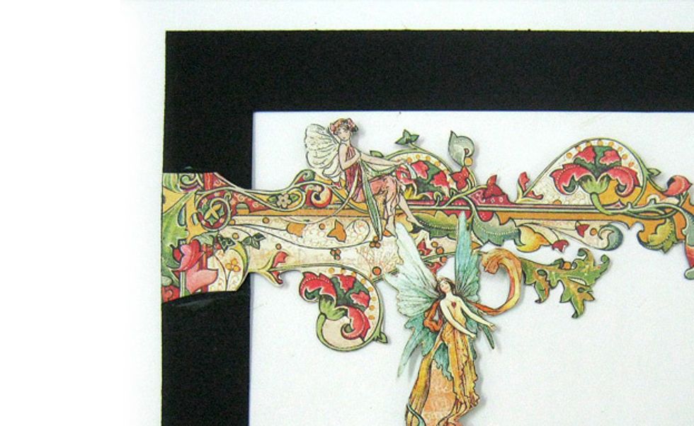 Make sure not to cut around the entire image. leave a margin on the side you attach to the frame.