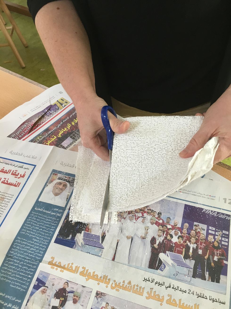 Make sure plaster strips are cut into long rectangles.