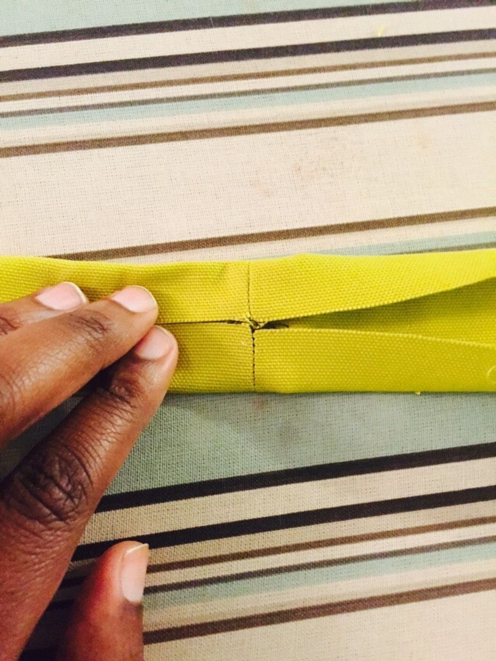 Make sure sides are matched up and ready to be pressed.