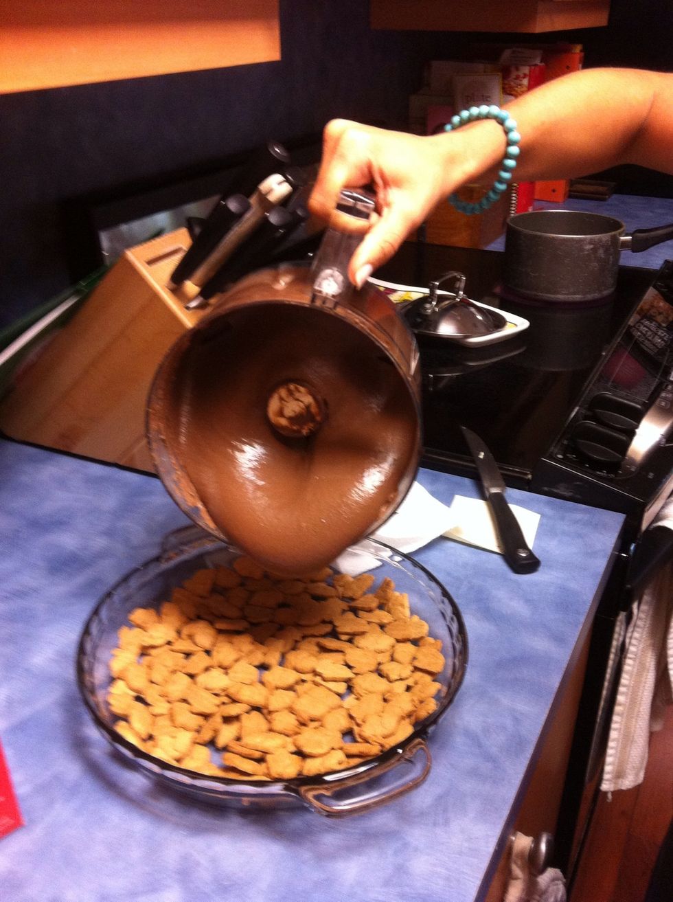 Make sure that it's easy to pour out. If its too thick add some more milk until smooth. Will give a little resistance but not a lot.