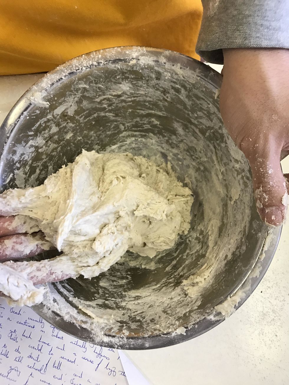 Make sure that the dough is firm. If it is soft add more flour. If the dough is falling apart add some water.
