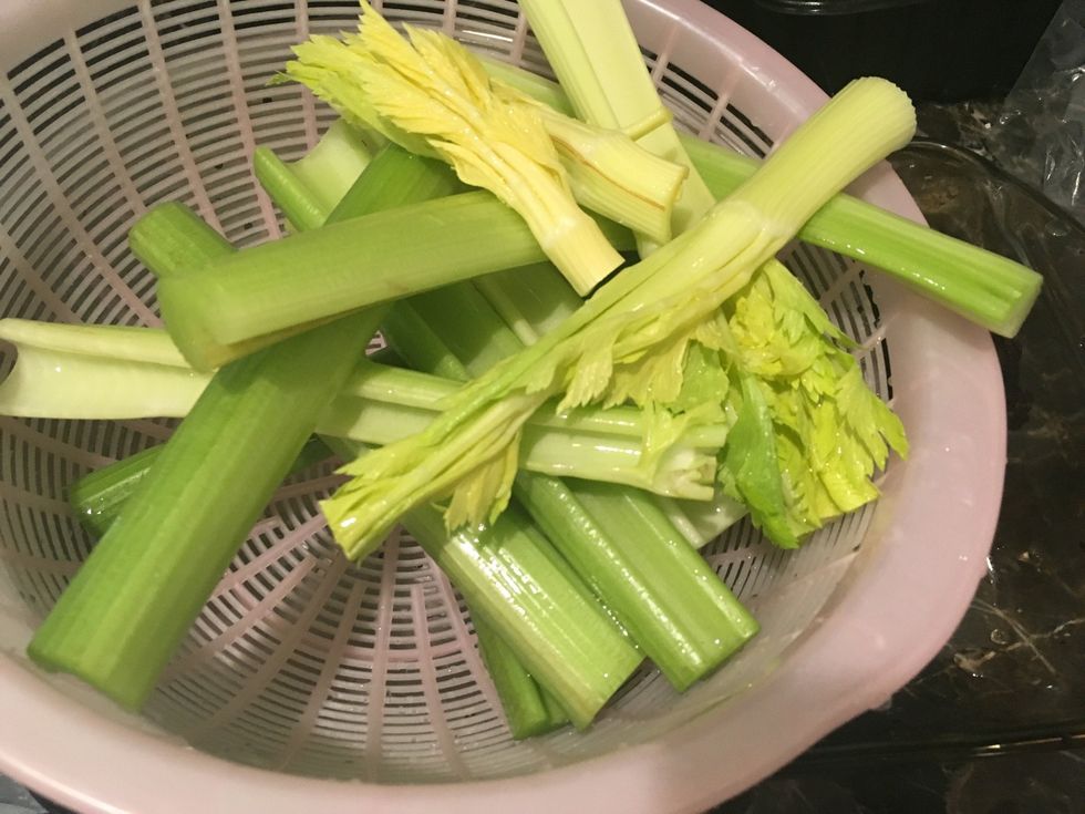 Make sure that you have some leaves of celery