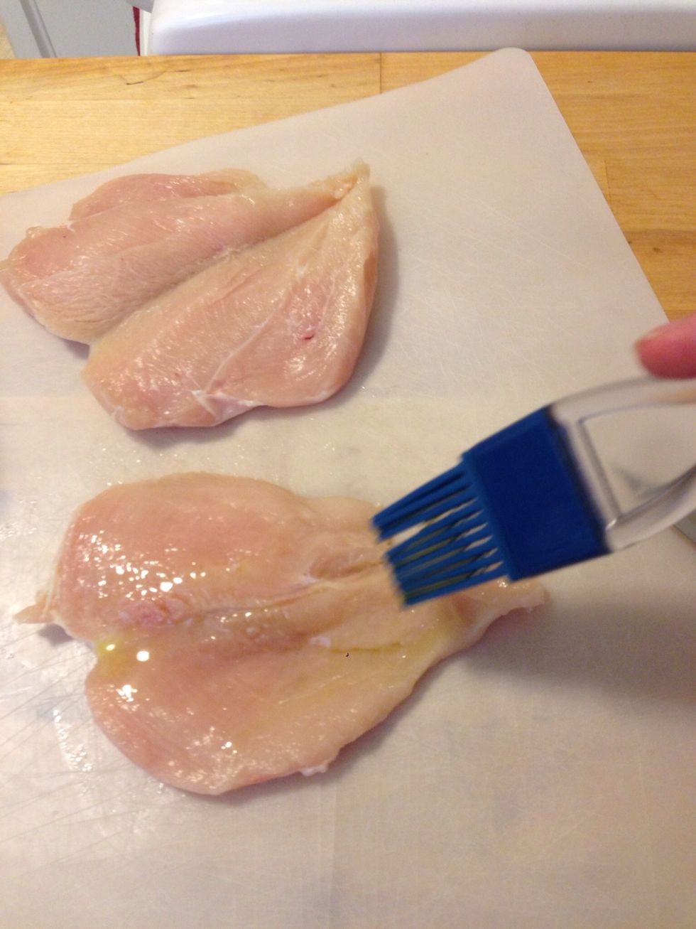 Make sure the breast is evenly coated.