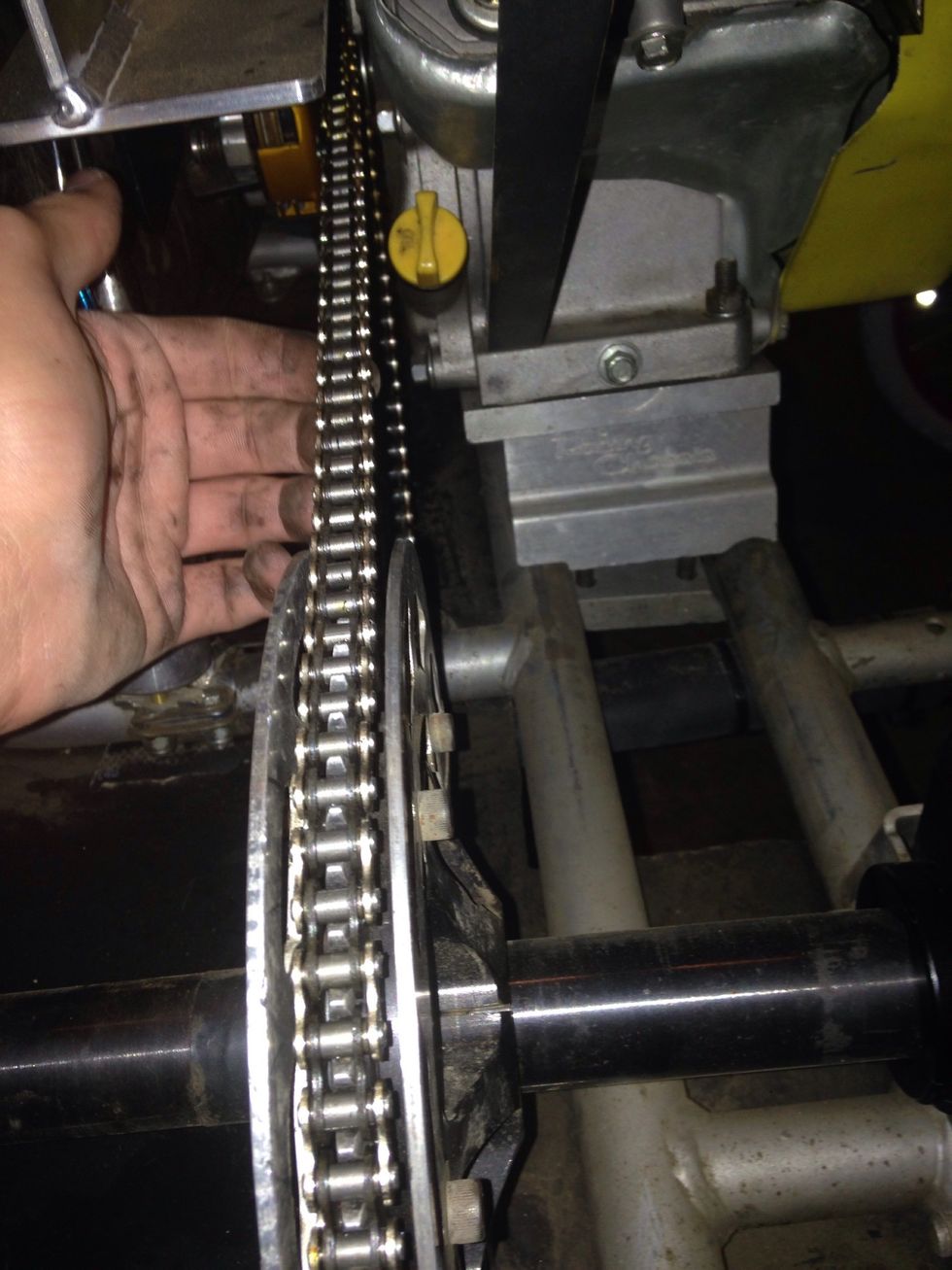 Make sure the chain is not to tight or to loose.