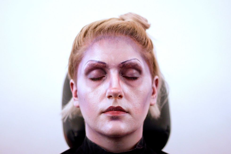 Make sure the eyebrows look even.