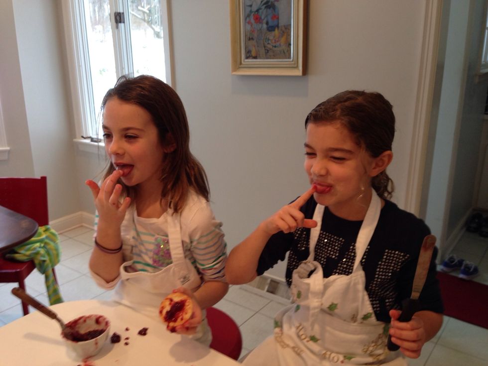 Make sure the jam tastes good. These girls are totally dedicated to the mission!