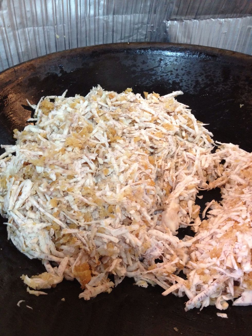 Make sure the mixture does not turn charred.  See how evenly-mixed it is! Thumbs up!