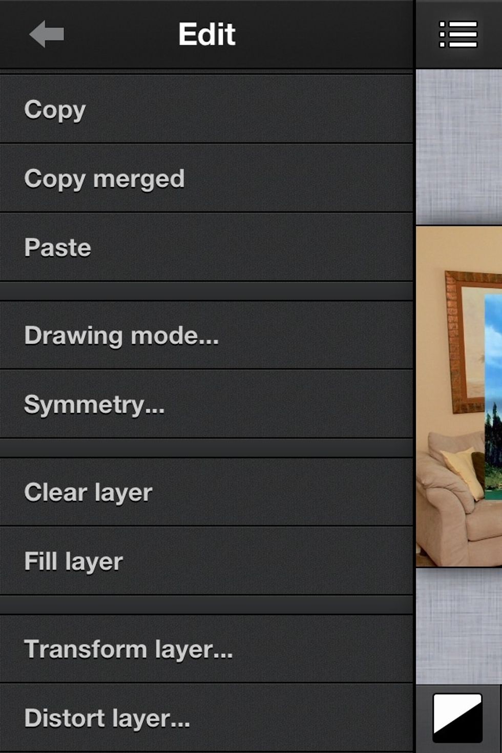Make sure the (mountain) layer is selected in layers. Then go to the Edit menu and select "Distort Layer".