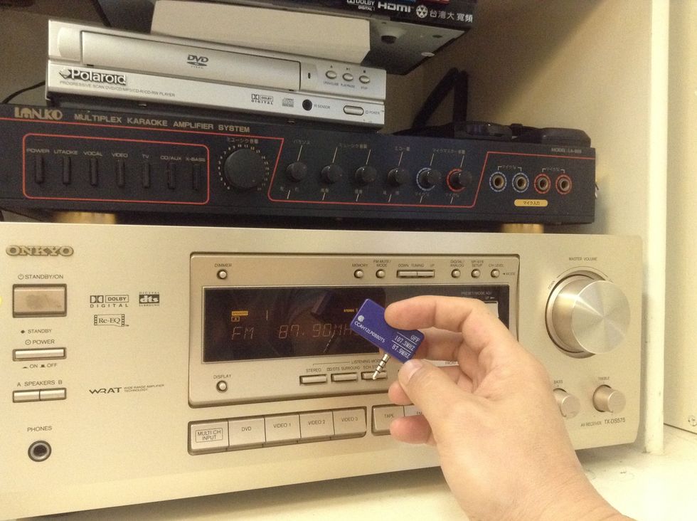 Make sure the preset on the home surround sound system is set matching to the setting on the transmitter.