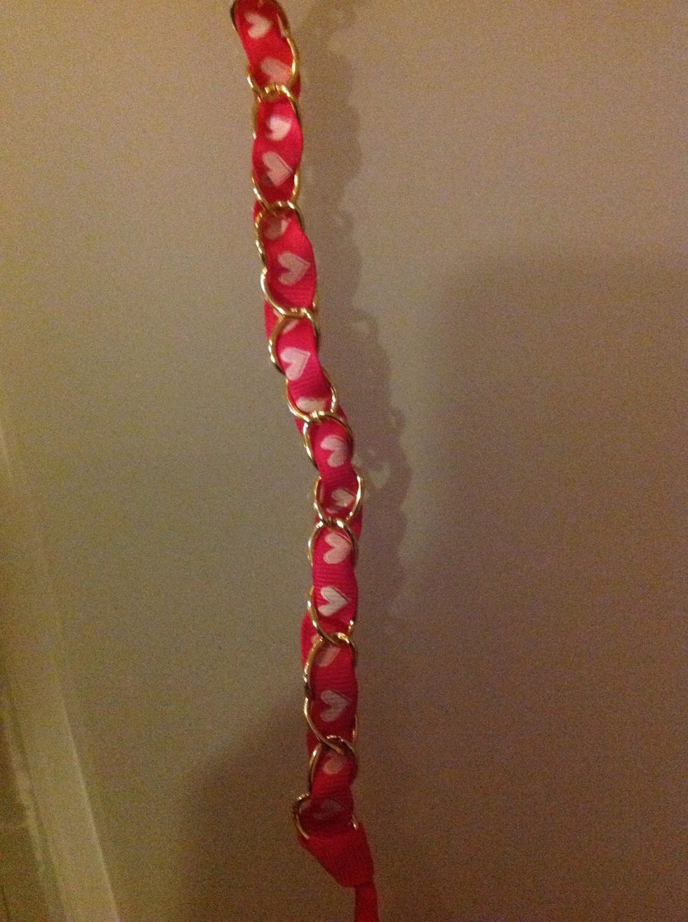 Make sure the ribbon is straight through out