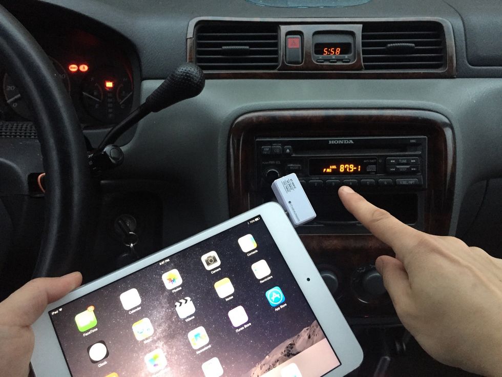 Make sure the setting on the transmitter matches the preset setting on the car radio